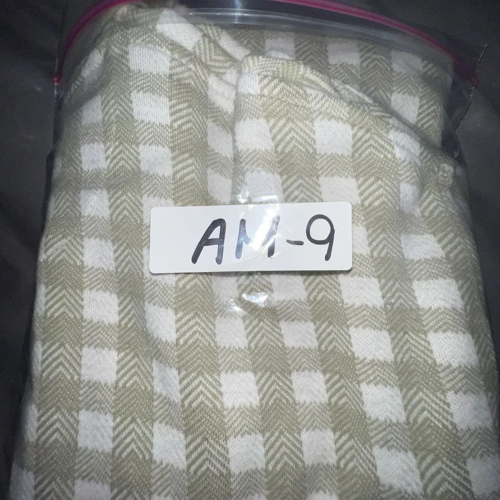 Vintage Chaps By Ralph Lauren Men's‎ Green Gingham Long Sleeve Polo Shirt Large